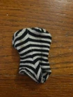 Vintage Mattel Barbie Doll Bathing Suit Black and White Zebra Stripe - 1960s