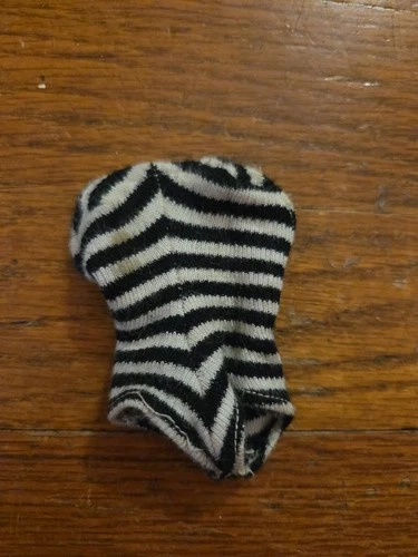 Vintage Mattel Barbie Doll Bathing Suit Black and White Zebra Stripe - 1960s