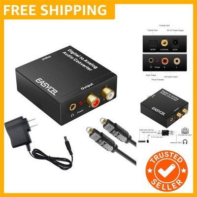 Audio Digital to Analog Converter DAC with 3.5mm Jack, Optical SPDIF Toslink ...