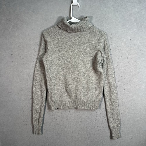 Uniqlo Knit Wool Turtleneck Sweater Womens Small Gray Pullover Long Sleeve - Picture 6 of 8
