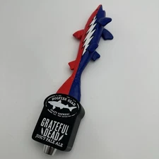 Dogfish Head IPA Beer Tap Handle Grateful Dead Red Blue Shark Mako Pre Owned
