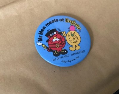 Beefeater Mr Men Meals Vintage Abzeichen 1985
