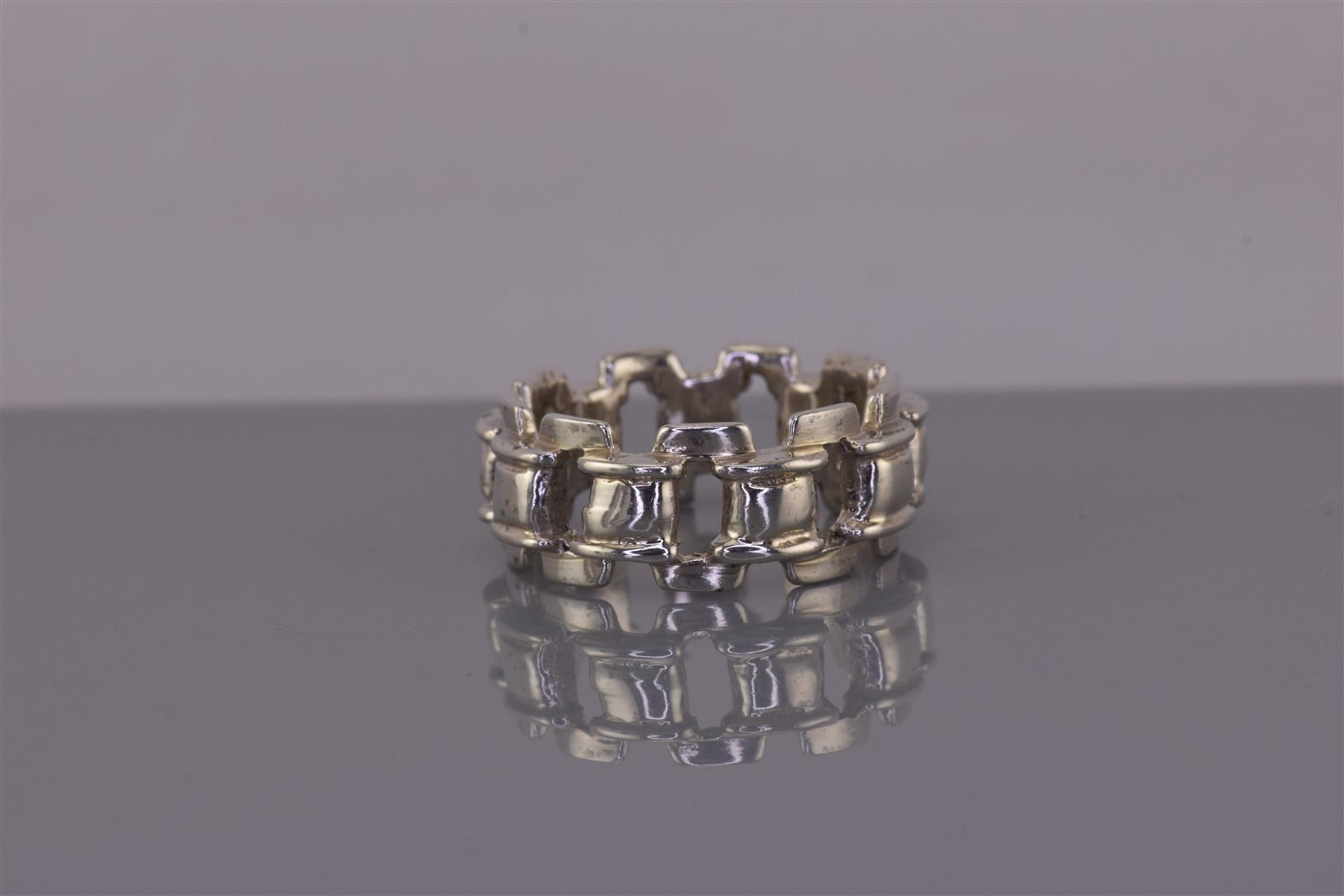 Sterling Silver 9mm Rectangular Rimmed Linked Sol… - image 5