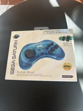 Retro-Bit GENESIS 8-Button Wireless Arcade Pad - Clear Blue