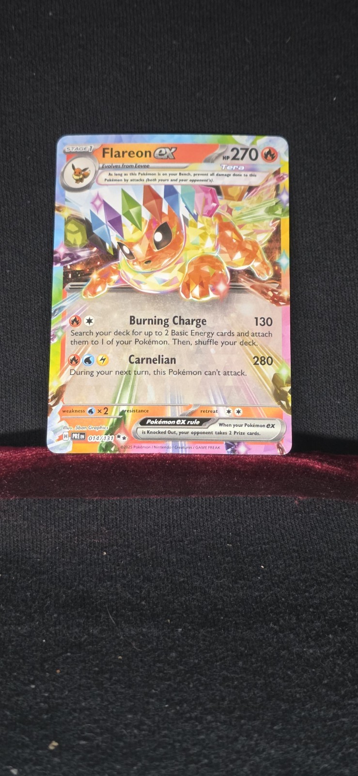 Pokémon TCG Flareon EX Prismatic Evolutions Double Rare Holo Card 014/131 NM