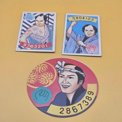 Menko 3-teiliges Set Uzumasa Eigamura Showa Retro Vintage Spielzeug Sammlerstück