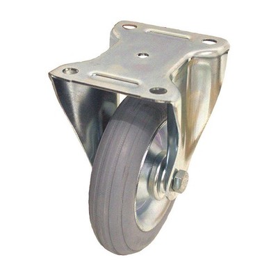 GRAINGER APPROVED B-VW 162R-SG Plate Caster,Rigid,Rubber,7 11/16''H 487G38