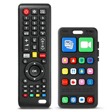 2 Pack Baby Teething Toys 3-6 6-12 Months, Phone TV Remote Teether Toys BPA