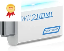 Herfair Wii to HDMI Adapter, 1080P Converter for Adapter-White, White 