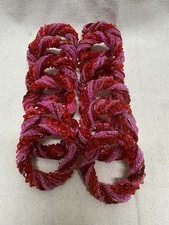 Pink Red Beaded Round Napkin Rings Holders Set of 12 Valentine’s Day Galentines