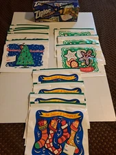 Vintage Ziploc Holiday Gift Bags Three Designs 12 Count QUART SIZE Christmas USA