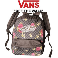 Vans Off The Wall Floral Checked Standard Size Book Bag Travel School Backpack