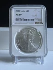 2026 S Silver Eagle MS69 Silver Dollar $1 NGC Graded Coin