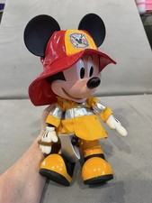 Fire Rescue Talking Mickey Mouse Firefighter 13" Plush Doll Toy Disney Store