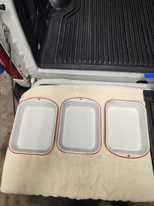 VTG PHOTOGRAPHY DARK ROOM FILM PORCELAIN ENAMEL WARE TRAYS