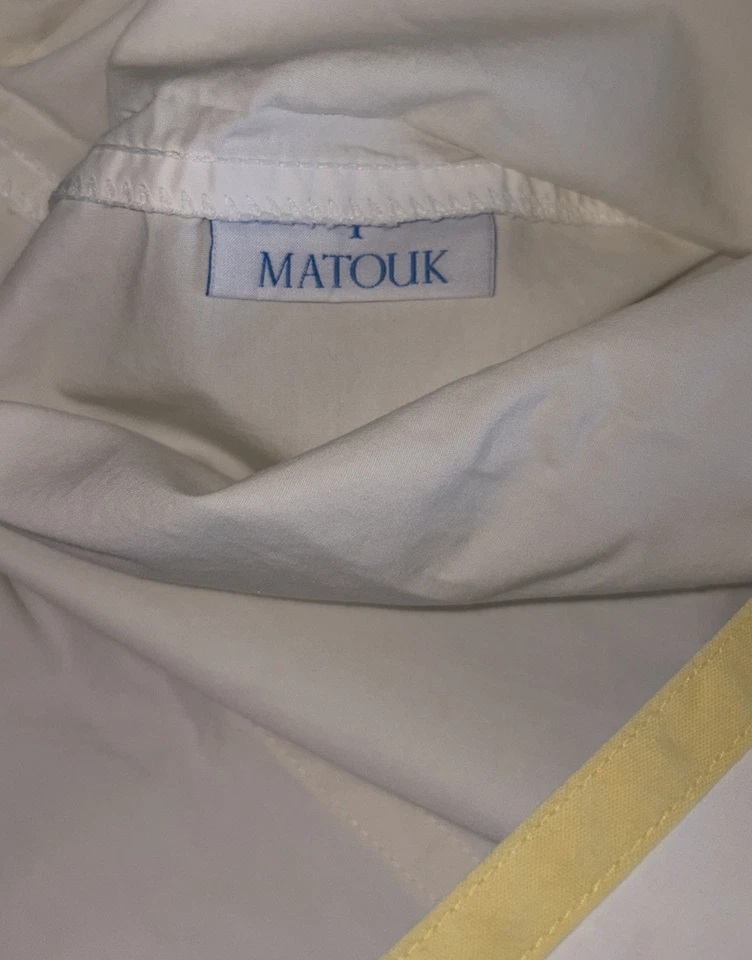 FUNDAS DE ALMOHADA ESTÁNDAR A RAYAS BORDE AMARILLO MATOUK USADAS EN EXCELENTE ESTADO Foto 3 de 3