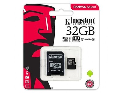 Kingston Canvas Select 32GB  MicroSD Class 10 UHS-1 With Adapter-UK