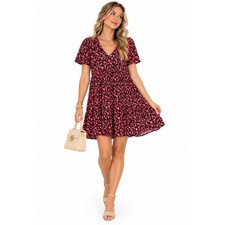 Old Navy Floral V-Neck Tiered Babydoll Swing Mini Dress XS Prairie Cottagecore