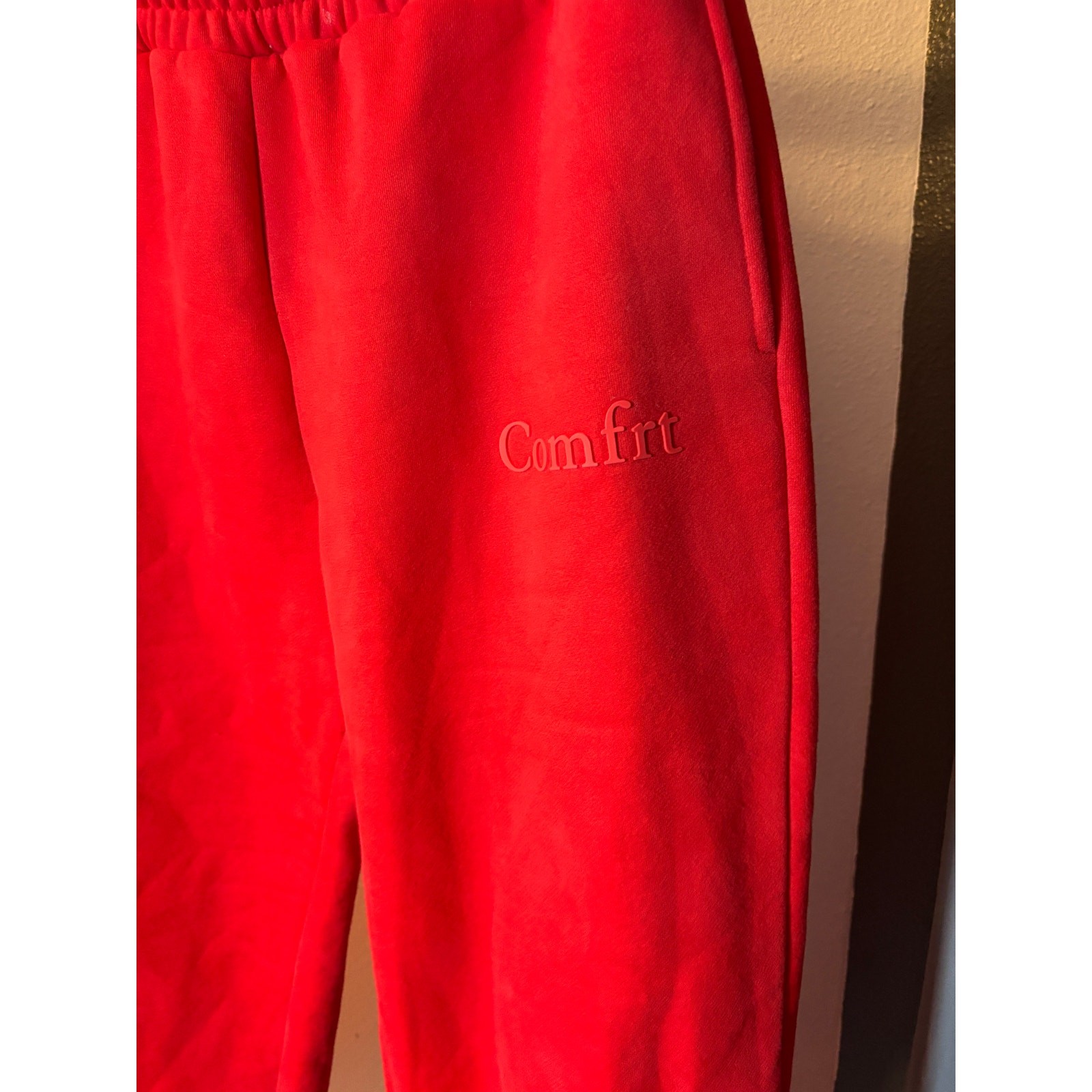 Comfrt Minimalist Hoodie & Jogger Set Crimson Red Womens S/M