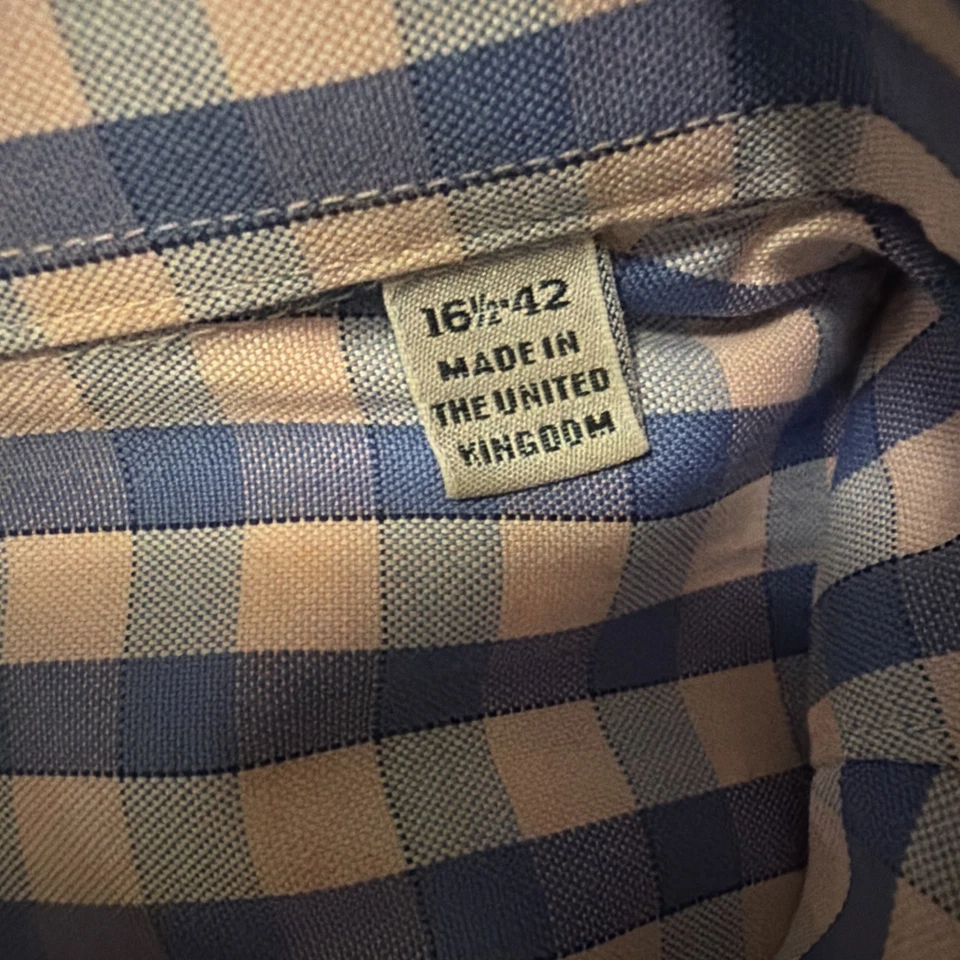 Burberry London Checkered Collar Men's Dress Shirt - Image 3 of 4