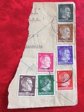 Ostland: 7 Marken, gestempelt, auf einem Briefst&uuml;ck