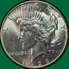 1926 Peace Dollar Uncirculated UNC Coin #42024