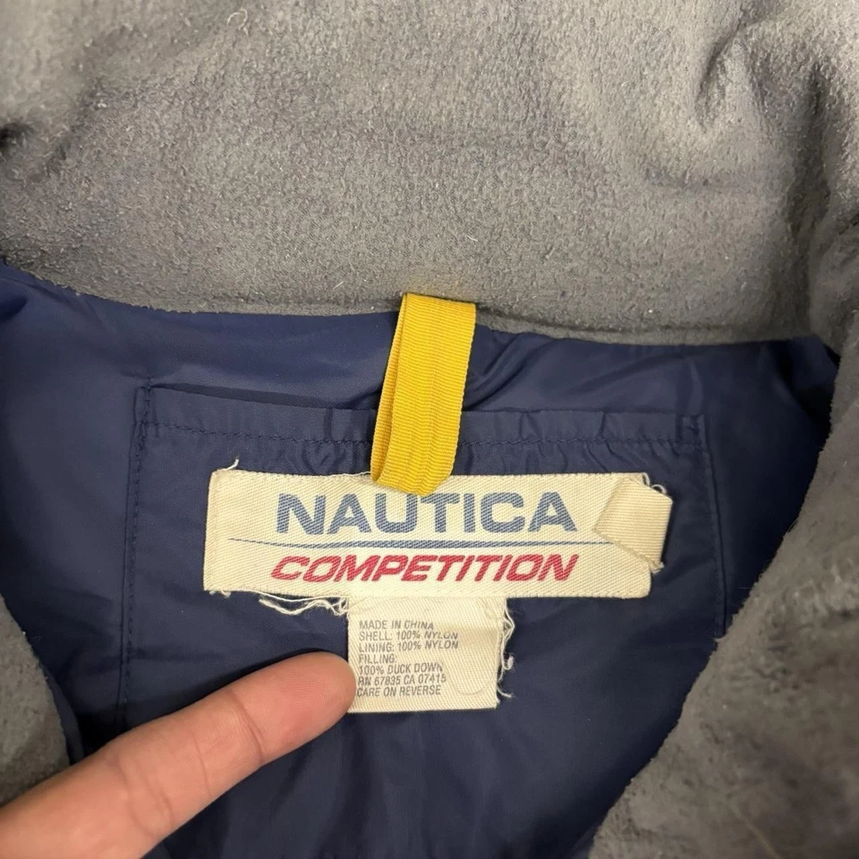 Chaqueta acolchada vintage Nautica Competition azul marino 2Xl cuadrada Y2K años 90 Foto 3 de 4