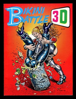 Bikini Battle 3-D Comic + 3D Glasses Three Dimensional Gene Bilbrew Robert Crumb