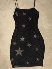 Windsor Juniors Dress Black & Silver Stars Size Small