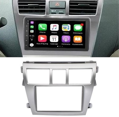 For Toyota Yaris Sedan 06-12 2Din Stereo Radio CD Frame Fascia Trim Panel Silver