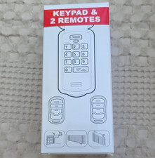 Genie Flip Garage Door Keypad & 2 Remotes, Battery Operated, 12 Buttons, White