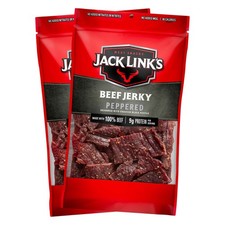 Jack Link's Beef Jerky, Peppered, 2 9 oz. Bags - Flavorful Everyday Snack with
