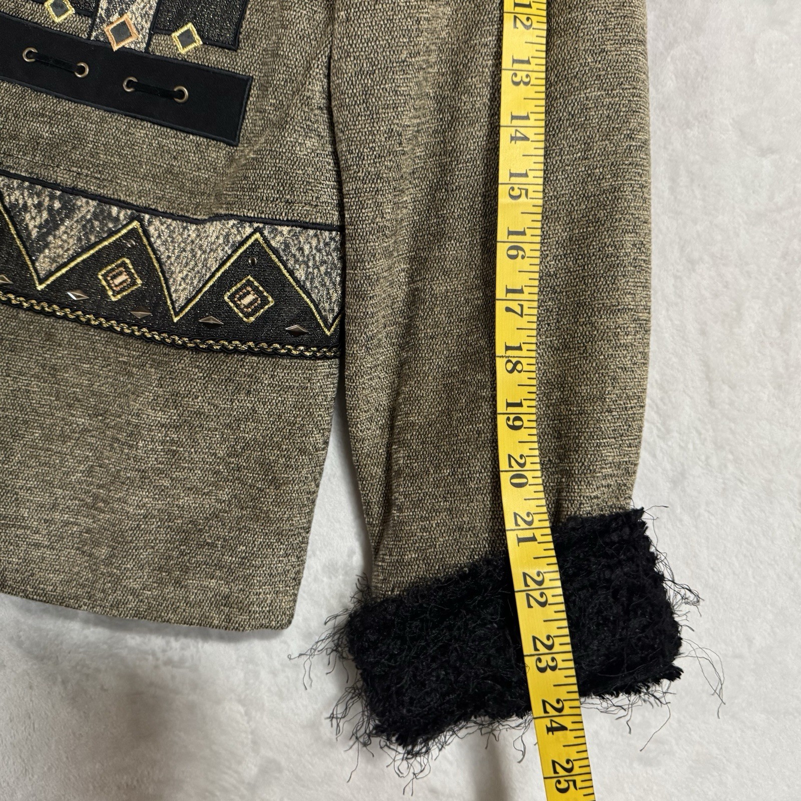 Vintage Embroidered Patchwork Blazer Jacket Size … - image 10