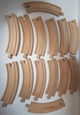 Wooden Train Track Toy Pieces Lot of 14 Double Sided