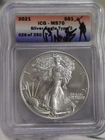 2021 US Silver Eagle $1 ICG MS70 Military Signed 26 of 250