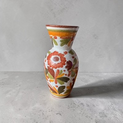 Vintage 60er Jahre handbemalte italienische Keramik Blumenvase (36 cm hoch)