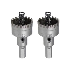 30mm Hole Saw Cutter High Density Carbide Teeth for Stainless Steel Metal 2 Pcs