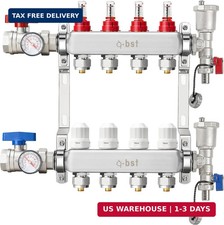 ABST PEX Manifold,4 Loop Stainless Steel Floor Radiant Heat Manifold Kit