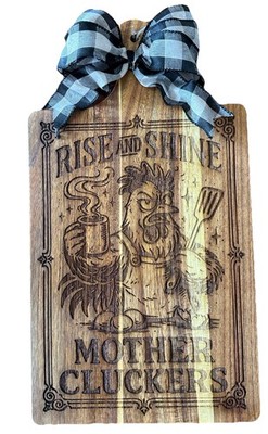 Cutting Board Laser Engraved Funny Kitchen Decor Chicken Slang 16  Kitschy LAS