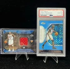 Jamal Crawford Lot (2) | 2004 Finest Blue X-Fractor /25 PSA 10 + B.D.  Jersey