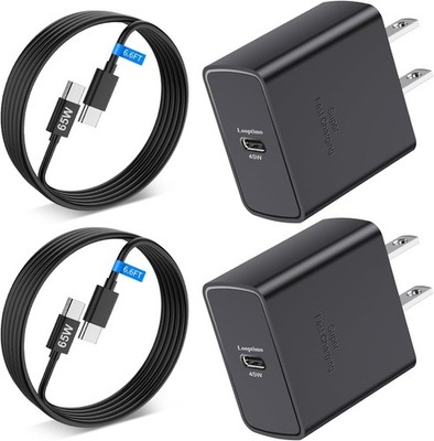 45W USB-C Super Fast Charger Adapter for Samsung Galaxy S26/S25, 2 Pack 6.6FT
