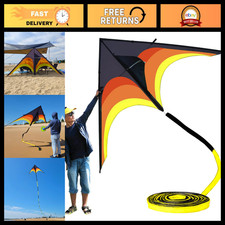 9ft Easy to Fly Giant Delta Kite for Adults - Includes 98ft Tail, Perfect for Ou