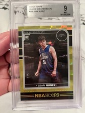 Graded Juan Nunez Panini hoops Rookies 5/5 #266 2024-2025 Yellow checkerboard