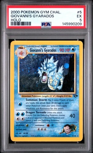 2000 POKEMON GYM CHALLENGE HOLO #5 GIOVANNI'S GYARADOS PSA 5