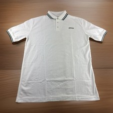 Vintage Skoal Tobacco Palm Beach Sport Polo Men’s L White Green Made in USA READ