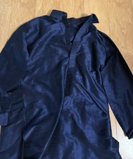 Blue Men's Kurta Set, With Pants, Size Large.