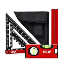 VNW 7inch Rafter Square with Carpenter Pencil, 1/8" Precision Heavy Duty Alum...