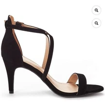 Dream Pairs Black Dolce High Heel, Ankle Strap, Open Toe, Sz 6.5