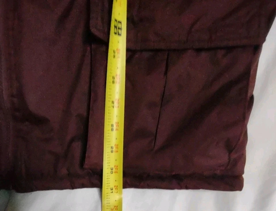 Vintage Haband's Ice House Parka Size Medium Maroon Missing Removable Hood - Image 4 of 4