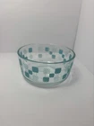 Pyrex Glass 7201 Nesting Bowl Clear Teal Squares Square Dots 1 Qt No Lid